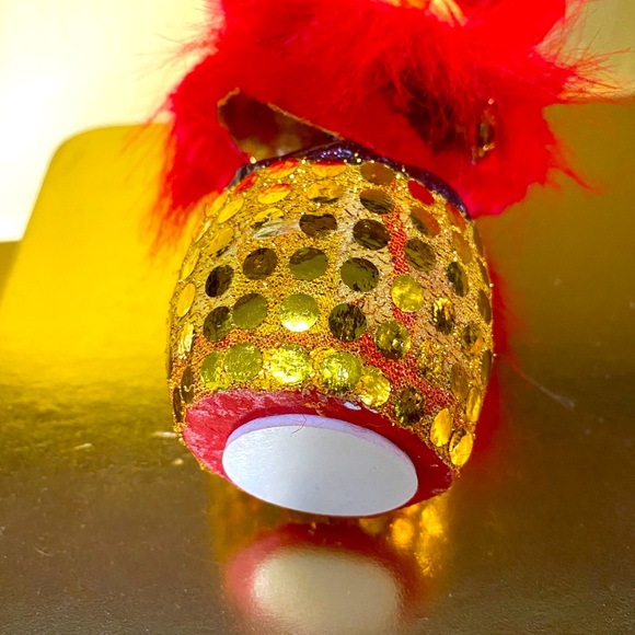 CHINESE DANCING LION DRUM NEW YEAR FESTIVAL FOO DOG STATUE BOBBLE STATUE 6” - Picture 9 of 12